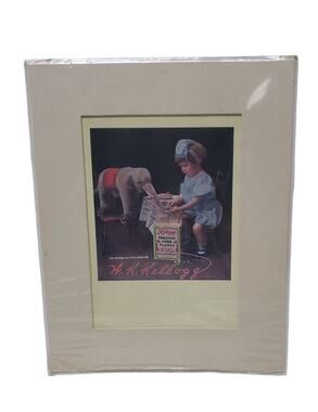 Vintage Kellogg Toasted Corn Flakes Girl Feeding Elephant Portal 1986 Rare Card